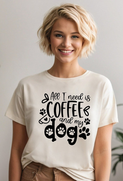All I Need Is Coffee and My Dog Shirt,Funny Coffee Shirt,Coffee and Dog Shirt, Dog Lovers Tee ,Coffee Lover Shirt ALC66.jpg