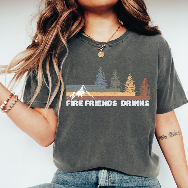 Camping and Drinking Beer Shirts, Fire Friends Drinks Shirt, Gift For Cruise Trip, Family Vacation,Camp Fire and Drinks,Friends Shirt,ALC302.jpg