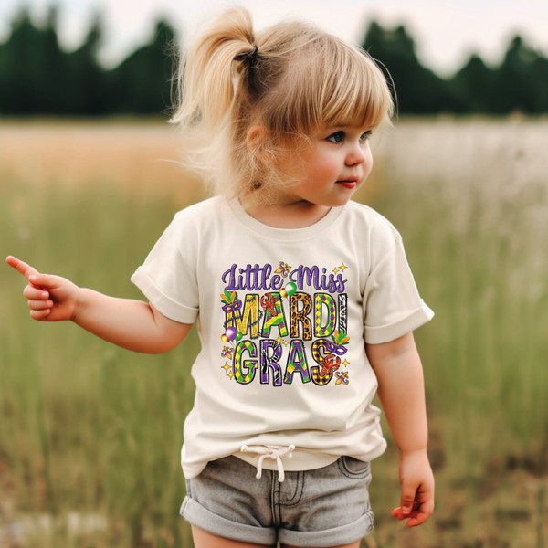Little Miss Mardi Gras Shirt, Little Miss Mardi Gras Toddler Shirt, Little Miss Shirt, Mardi Gras Festival Shirt, Crawfish Season, ALC368.jpg
