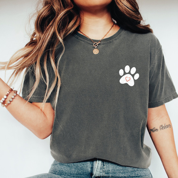 Pocket Paw Shirt, Heart Paw Shirt, Dog Paw With Heart Tee, Dog Mom Shirt, Dog Love Shirt, Dog Lover Shirts, Gift For Dog Lover, ALC441.jpg