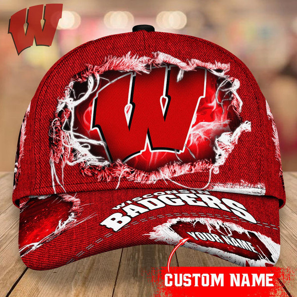 Wisconsin Badgers Baseball Caps Custom Name