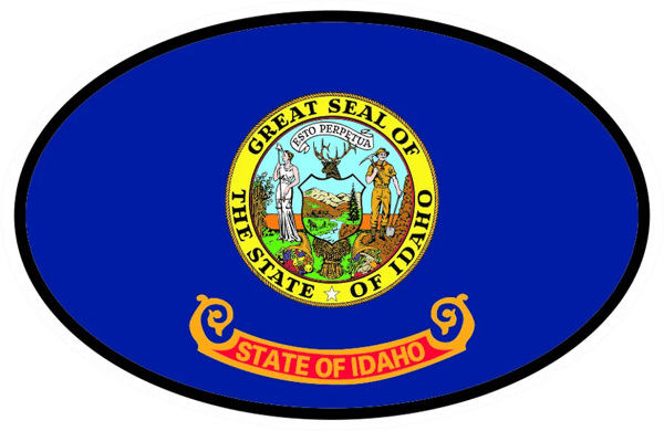 Idaho State Flag Oval Sticker Self Adhesive Vinyl V4 ID - C4697.png