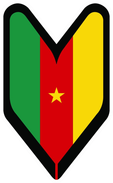 Cameroon Driver Badge Sticker Self Adhesive Vinyl wakaba leaf soshinoya CMR CM - C1755.png