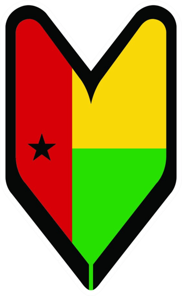 Guinea-Bissau Driver Badge Sticker Self Adhesive Vinyl wakaba leaf soshinoya GNB GW - C1890.png