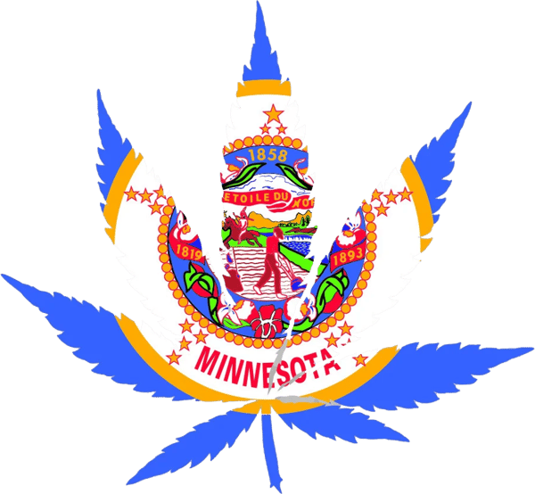 Minnesota Flag Weed Marijuana Leaf Sticker Self Adhesive Vinyl 420 hemp - C3343.png