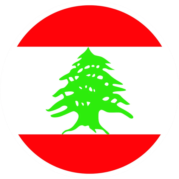 Round Lebanese Flag Sticker Self Adhesive Vinyl Lebanon - C273.png