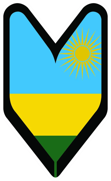 Rwandan Driver Badge Sticker Self Adhesive Vinyl wakaba leaf soshinoya Rwanda RWA RW - C2254.png