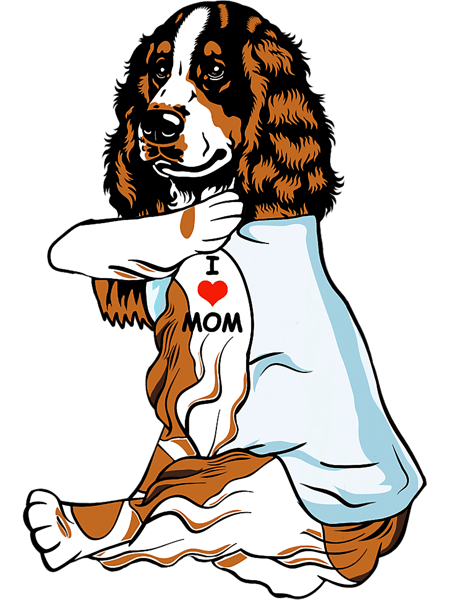 Tattoo Ink I Love Mom Tattoo Welsh Springer Spaniel Mom Dog Lover Women.png