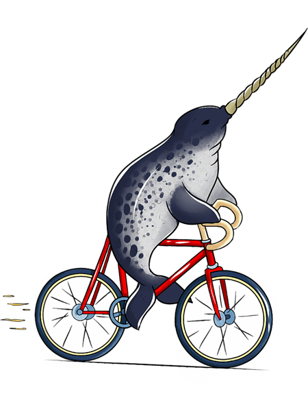 Narwhal Lover Riding Bicycle Cute Biker Cyclist.png