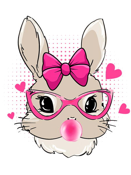 Rabbits Cute Bunny Face Tie Bandana Heart Glasses Bubblegum Easter.png