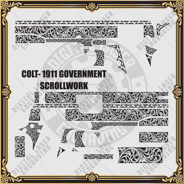 Laser Engraving Firearms Design Colt 1911 Government Scroll Work Designs.jpg