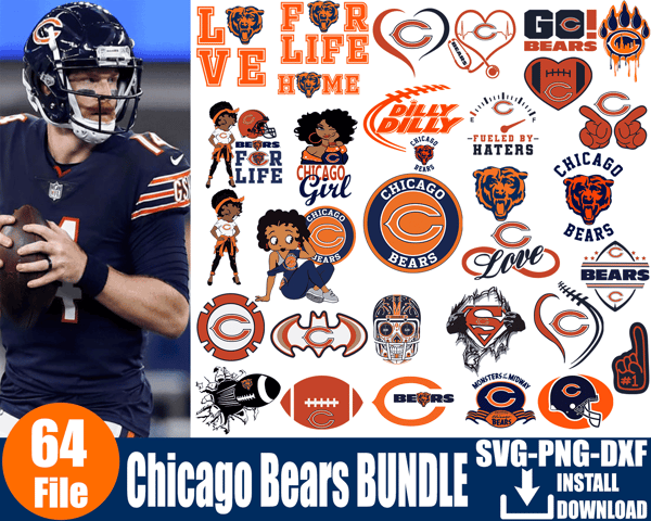 64 Files Chicago Bears Svg bundle, Chicago Bears Girl Svg.png