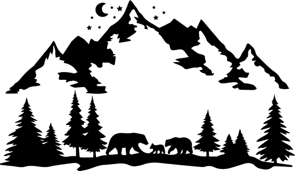 OA0907207-Bears in Mountain and Forest, Camping Svg, Hunting Svg, Hiking Svg, Outdoors Svg, Cricut File, Svg.png