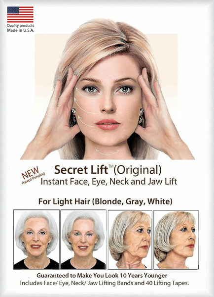 Instant Face, Neck and Eye Lift (Light Hair) Facelift Tapes & Bands Secret Lift.PNG