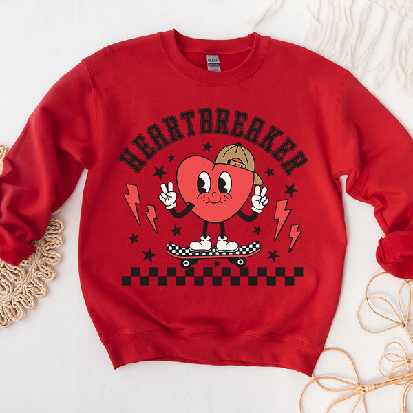 3Retro Heart Breaker Happy Valentines Day Graphic Hoodies.jpg