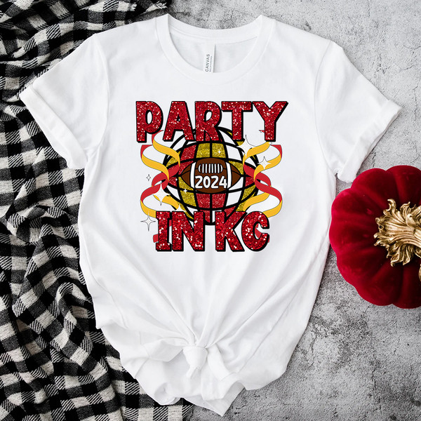 Party In KC Football 2024 Disco Ball Shirt.jpg