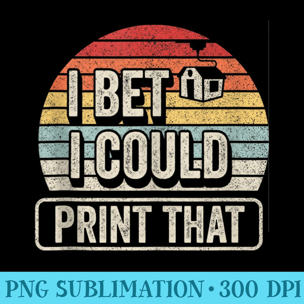 Printer Retro Vintage 3D Printing Print Lover - Printable PNG Graphics - Instant Access To Downloadable Files