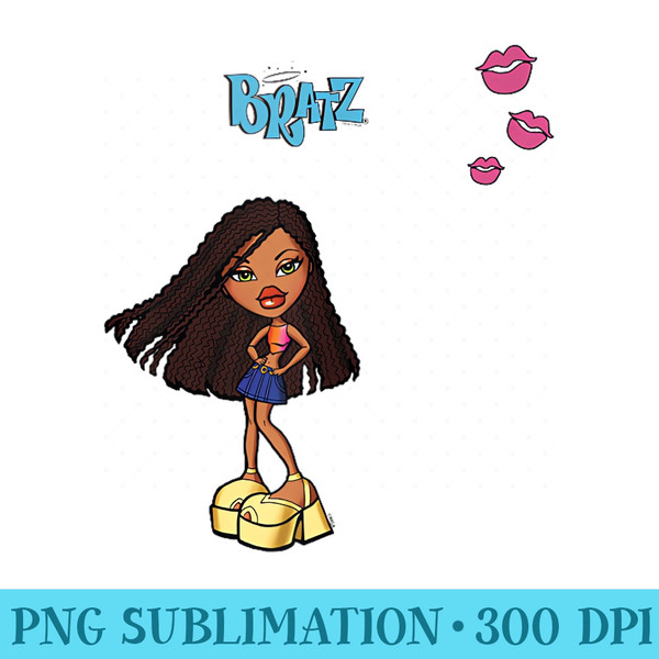 Bratz Sasha Kiss Maks Summer Look Yellow Heels Airbrushed - PNG file download - Capture Imagination with Every Detail