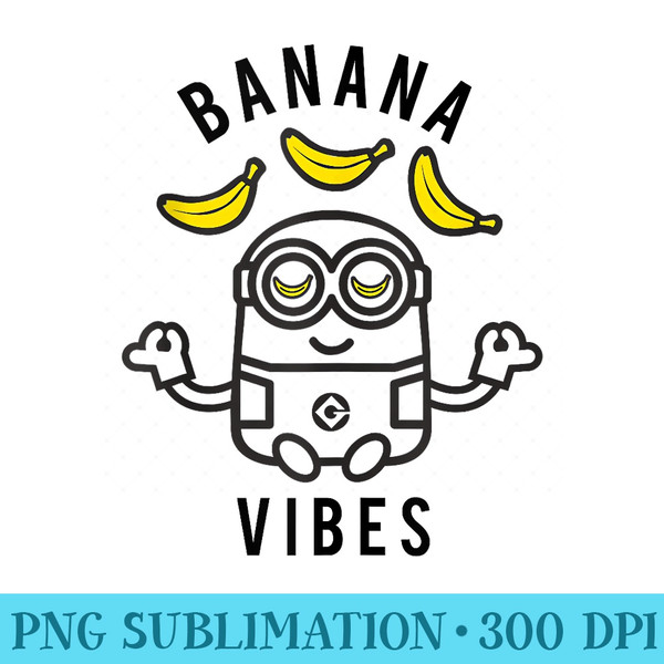 Despicable Me Minions Banana Vibes Meditation Minion Sketch - Download High Resolution PNG - Unlock Vibrant Sublimation Designs