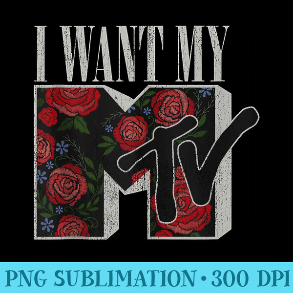 MTV I Want My MTV Floral Box - High resolution PNG download - Instantly Transform Your Sublimation Projects