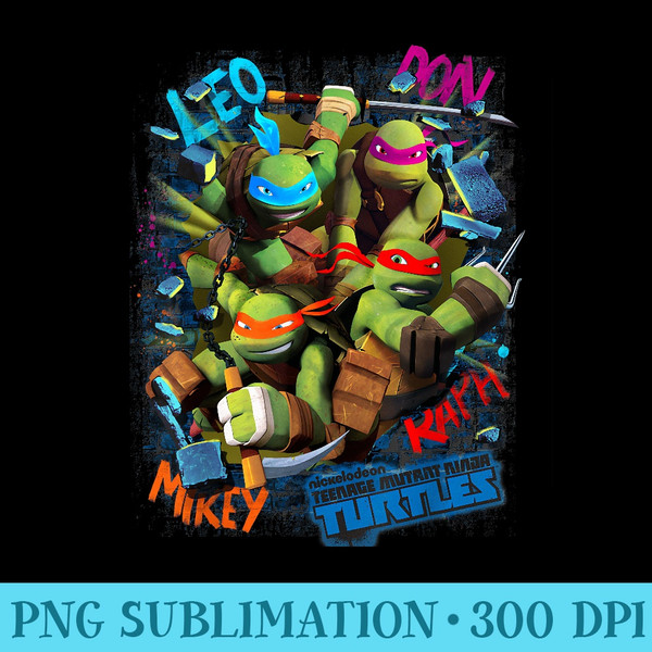 nage Mutant Ninja Turtles Graffiti Style Graphic T - Sublimation graphics PNG - Perfect for Creative Projects