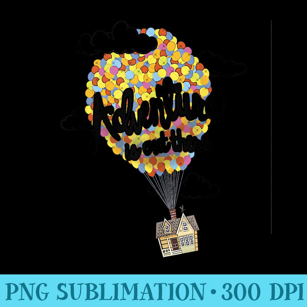 Disney Pixar Up Adventure House Balloon - High Resolution PNG Designs - Instantly Transform Your Sublimation Projects
