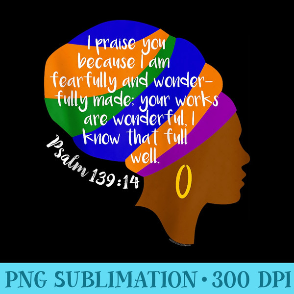 African American Christian Bible Verse Black Hair Wrap Woman - PNG Picture Download - Boost Your Success with this Inspirational PNG Download