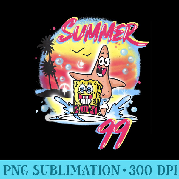 SpongeBob SquarePants Patrick Summer 99 Airbrush - PNG Picture Download - Instant Access To Downloadable Files