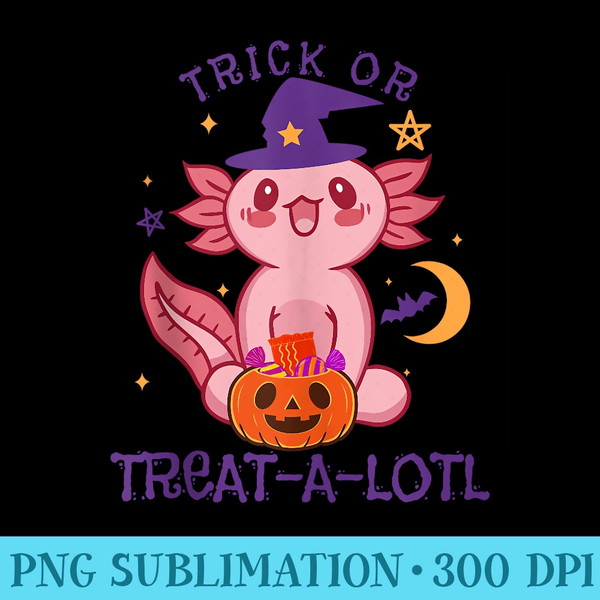 Cute Axolotl Halloween Trick or Treat Pet Axolotl Lover - PNG Download Library - Premium Quality PNG Artwork