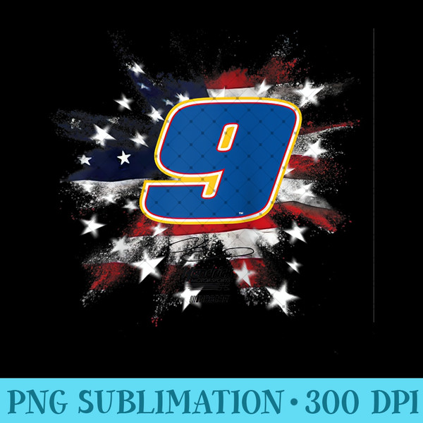 NASCAR - Chase Elliott - Fireworks Raglan Baseball - Sublimation PNG Designs - Easy-To-Print And User-Friendly Designs