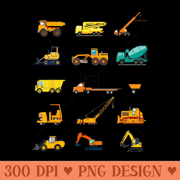 construction site trucks birthday gift machine Car - PNG Graphics - Spice Up Your Sublimation Projects