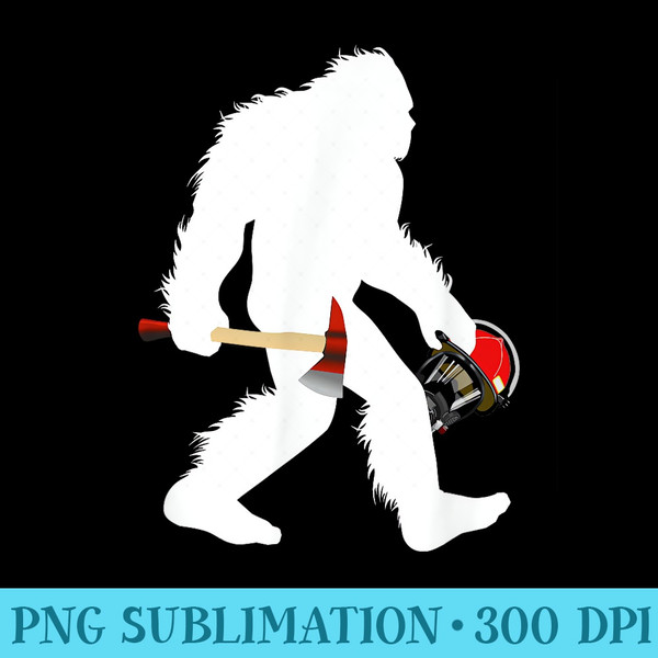 Bigfoot Wildland Firefighter Woodland Sasquatch Fireman - PNG Download - Unleash Your Creativity