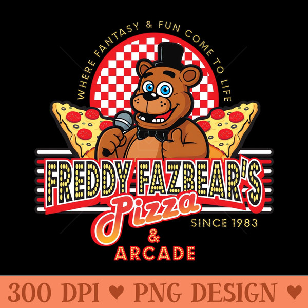 Freddy Fazbears Pizza Since 1983 Lts - PNG Download Transparent Background - Spice Up Your Sublimation Projects