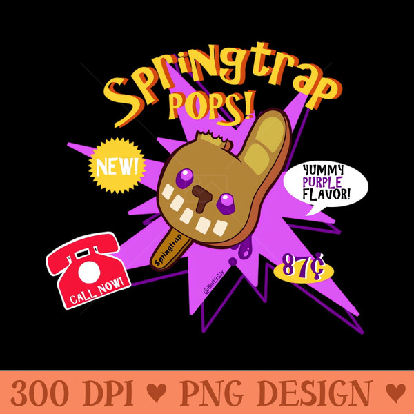 Springtrap Pops - Shirt Print PNG - Premium Quality PNG Artwork