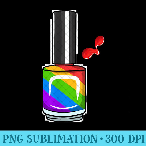 Nail Bottle Polish Rainbow Nail Boss Hustler Technique Salon - Sublimation PNG Designs - Perfect for Sublimation Art