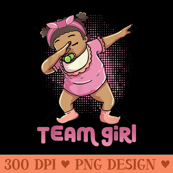 Funny Team Girl Black Baby Dab Dance Baby Announcement Party - PNG design downloads - Bring Your Designs to Life