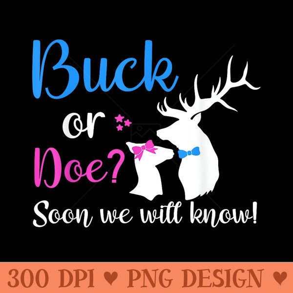 Buck or Doe Deer Gender Reveal Baby Shower Party Idea - Digital PNG Artwork - Unlock Vibrant Sublimation Designs