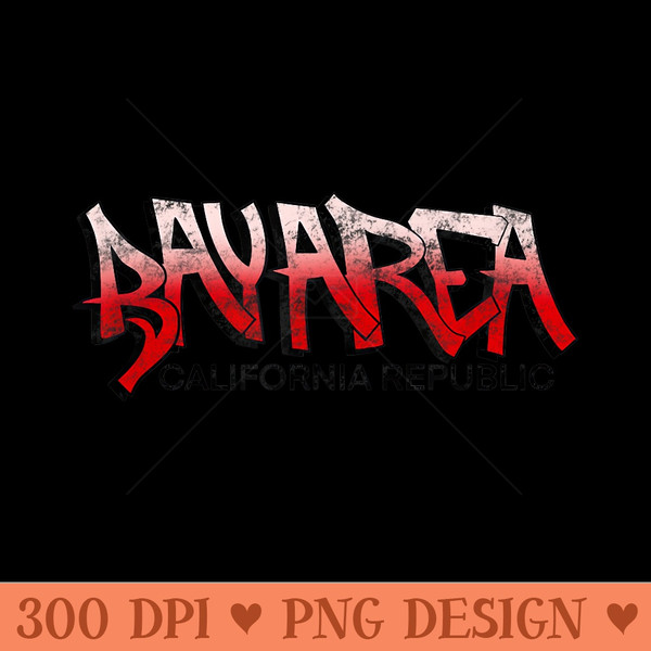 CA Bay Area Distressed Graffiti Style - PNG graphics - Perfect for Creative Projects