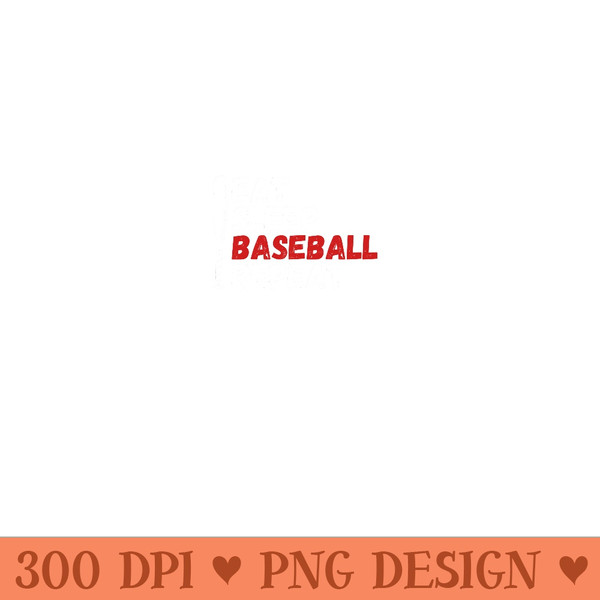 Eat Sleep Baseball Repeat Funny Baseball Player - PNG design assets - Unique And Exclusive Designs