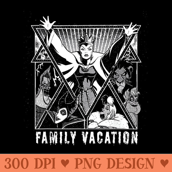 Disney Villains Graphic Print Group Family Vacation Trip - High Quality PNG Clipart - Revolutionize Your Designs