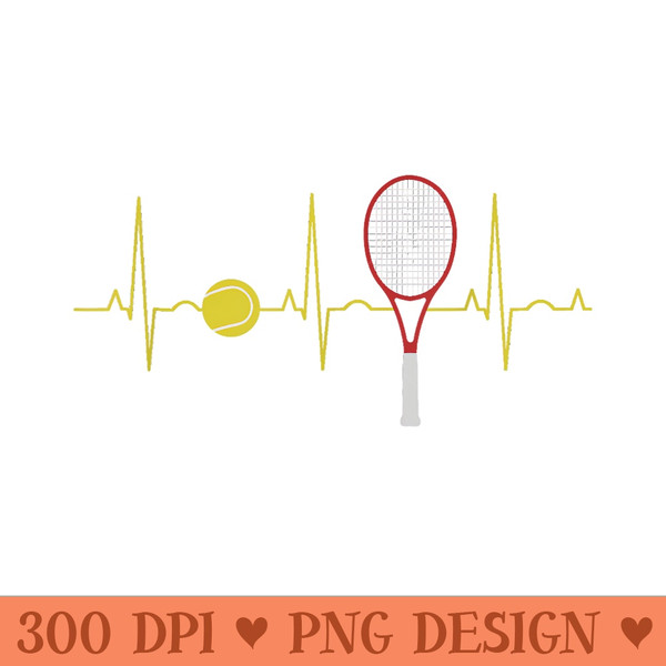 Tennis Player Retro Sport Racket Tennis Ball Heartbeat - PNG Clipart - Premium Quality PNG Artwork