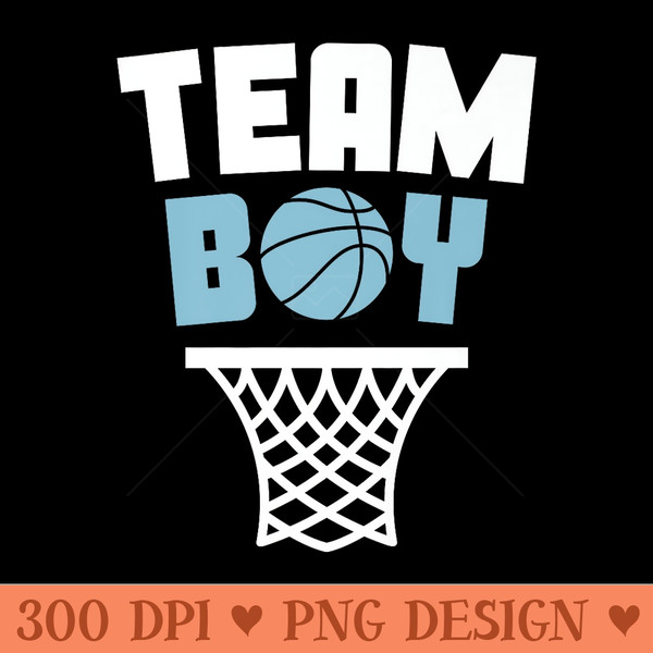 Team Basketball Gender Reveal Blue Baby Shower Party Premium - High Quality PNG Clipart - Spice Up Your Sublimation Projects