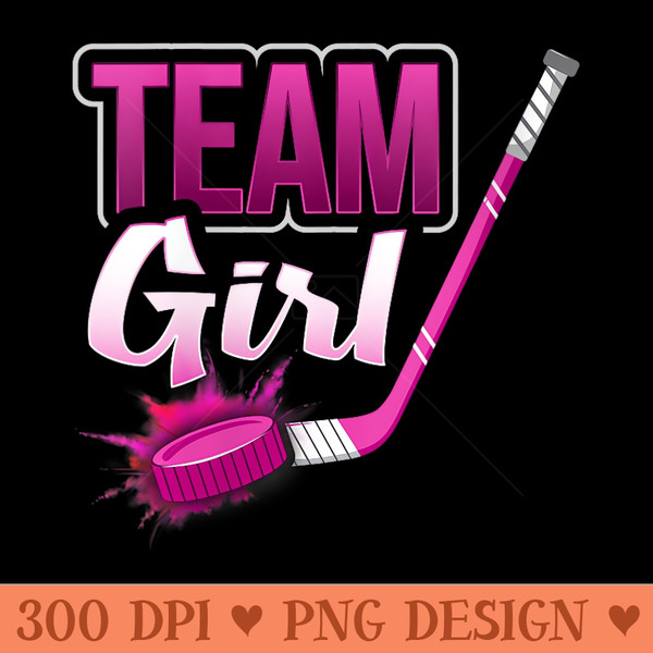 Team Girl Gender Reveal Hockey Baby Shower Party Idea - PNG Prints - Unlock Vibrant Sublimation Designs