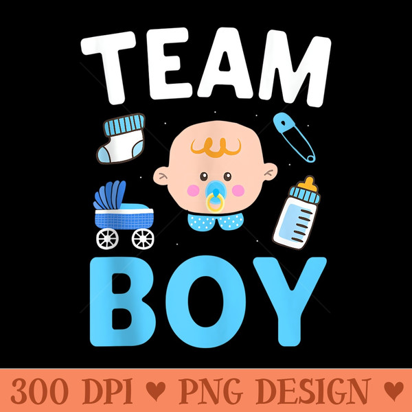 Cute Gender Reveal Team Pink Blue Baby Shower Party - High Quality PNG Files - Quick And Seamless Download Process