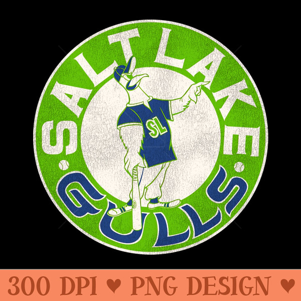 Defunct 70s Salt Lake Gulls Baseball - Sublimation PNG Designs - Premium Quality PNG Artwork