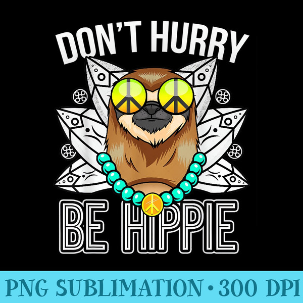 Sloth Relaxed Hippie Colorful Slow it Down WT Pajamas PJs - PNG Download Illustration - Instant Access To Downloadable Files