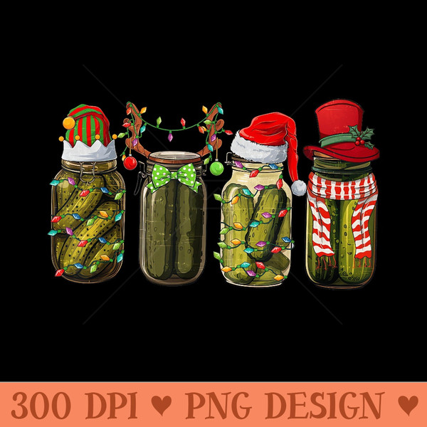 Vintage Canned Pickles Jar Christmas Santa Canning Pickle - High Quality PNG files - Perfect for Sublimation Art