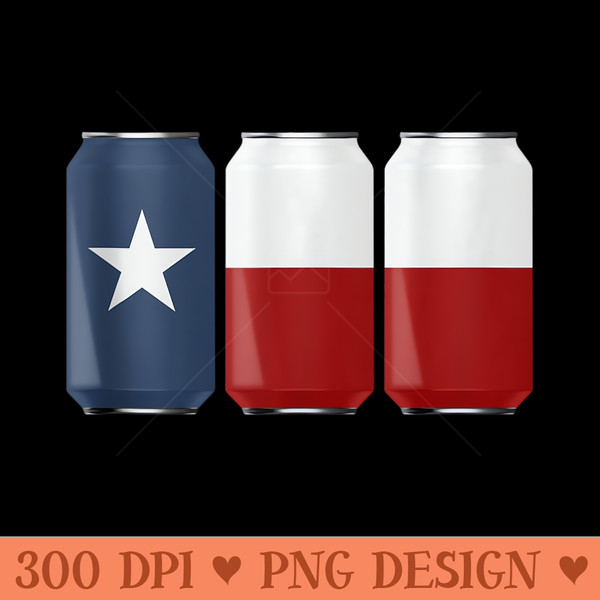 Patriotic Beer Cans USA American Texas Flag - High Resolution PNG image download - Instant Access To Downloadable Files
