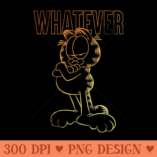 Garfield Whatever Ombre Garfield - Printable PNG Graphics - Boost Your Success with this Inspirational PNG Download