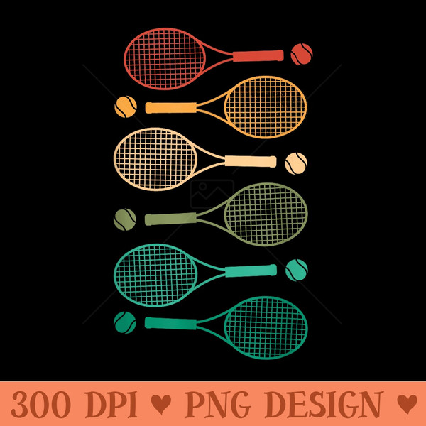 Retro Tennis Racket  Vintage Tennis Balls  Tennis Player - PNG clipart download - Spice Up Your Sublimation Projects